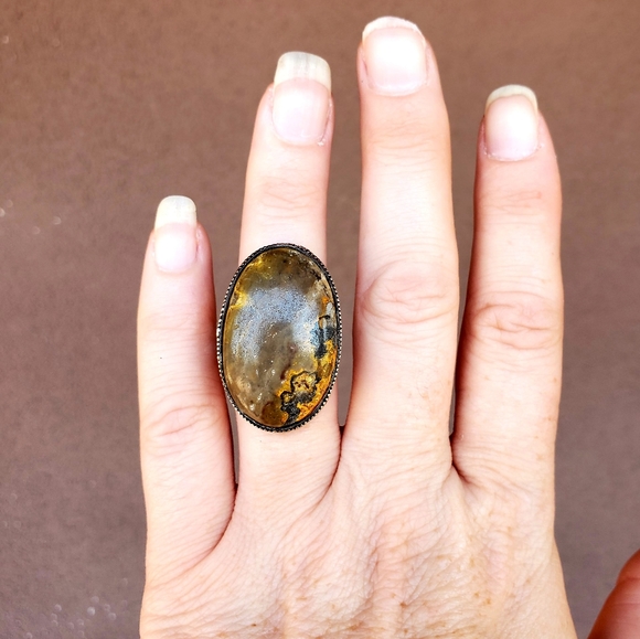 New Bumblebee Jasper 925 Silver Ring. - Picture 11 of 12